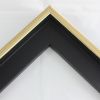 This deep L-shaped canvas floater, features a smooth gently curving face with seamlessly integrated gold w/ black lines, and black side. The face width is 7/16 ", perfect for modern look.