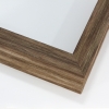 This aged medium stem barnwood style, shadow box frame features a mixture ofBrown and white tones of shades, straight edges, and a 1 3/8 " rabbet.